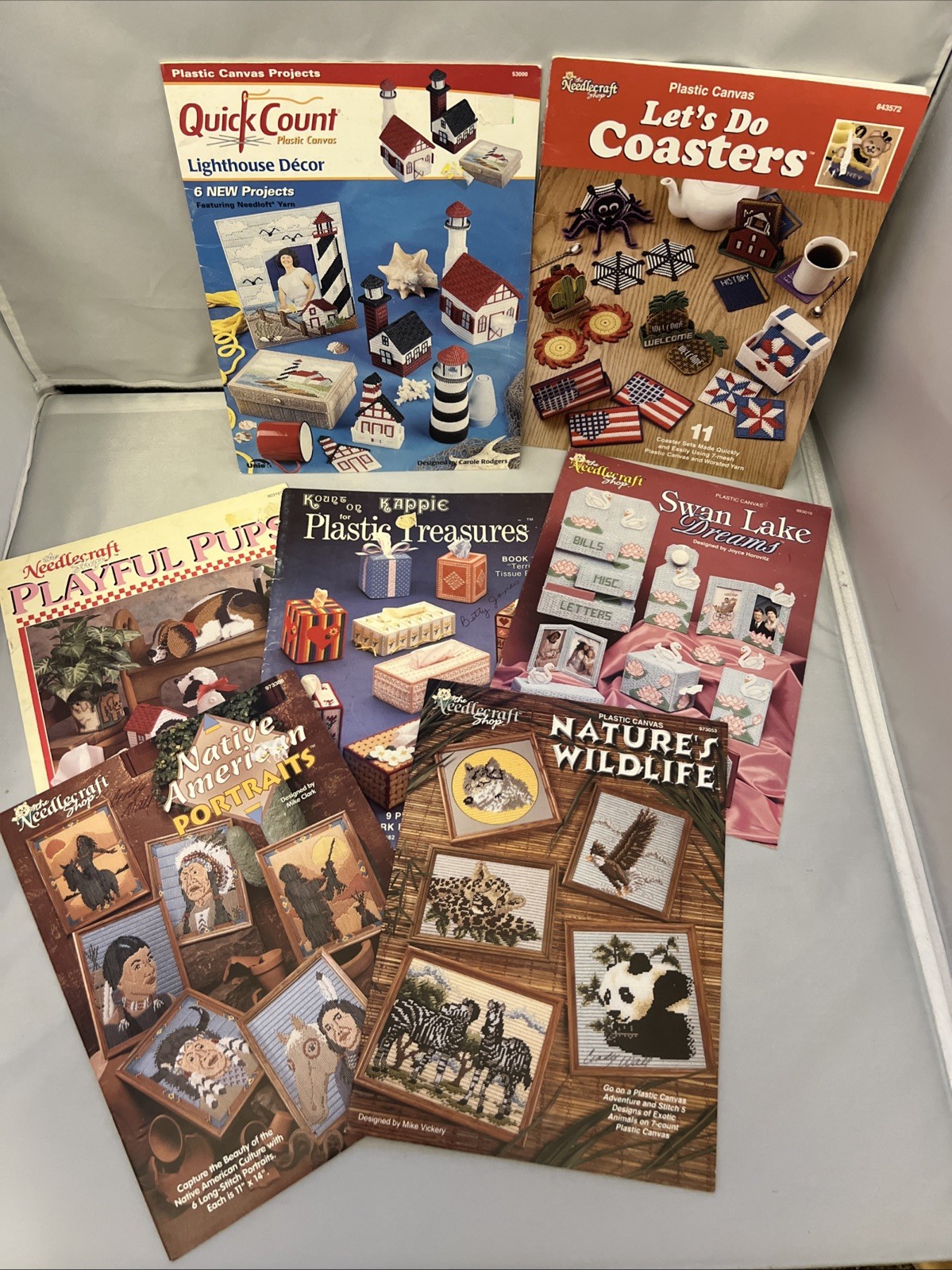 Lot of Craft Books for Making Plastic Canvas Projects Lot of 7 Books See Photos