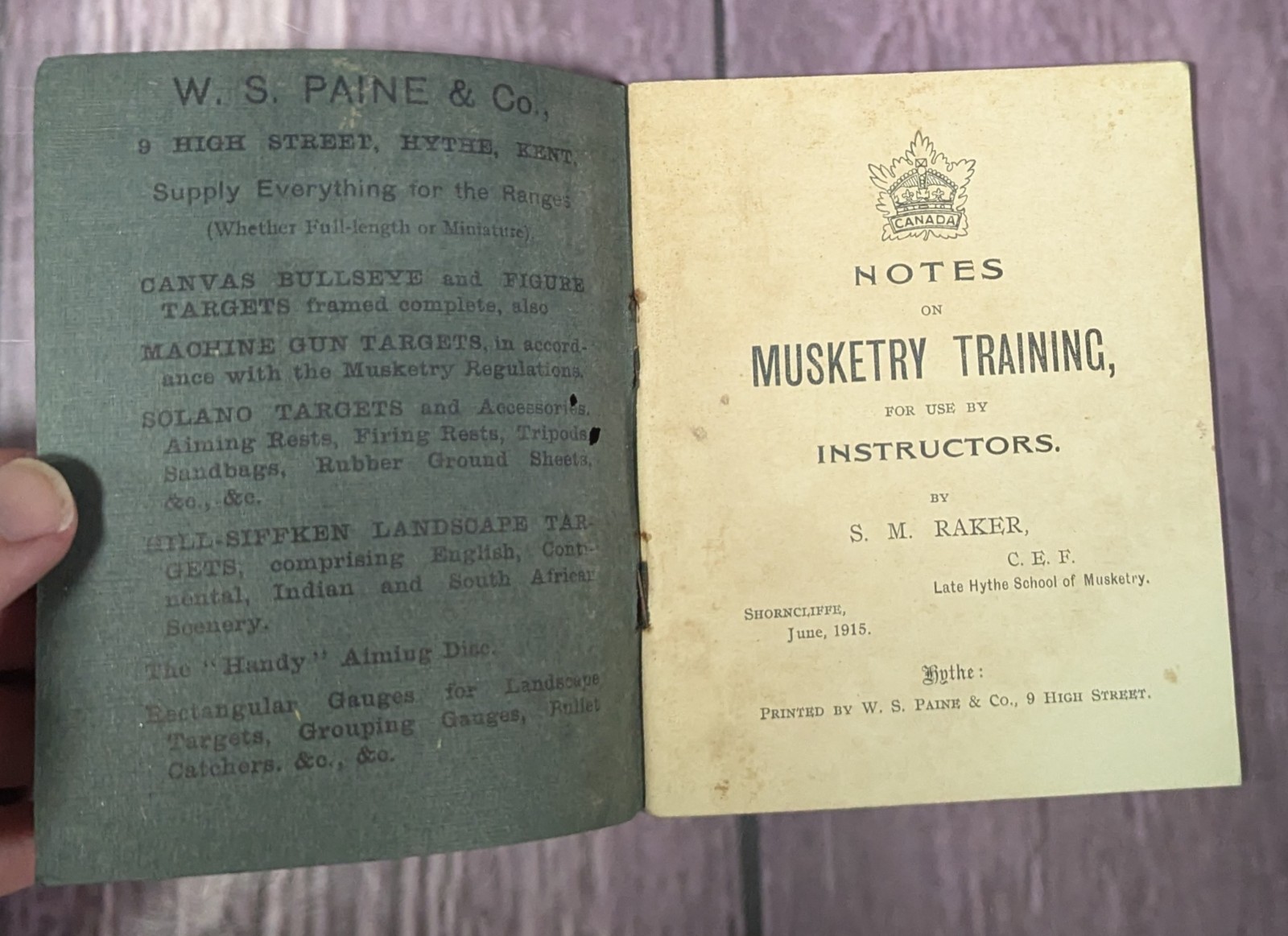Notes on Musketry Training – 1915 – British UK Military Army Manual – Raker