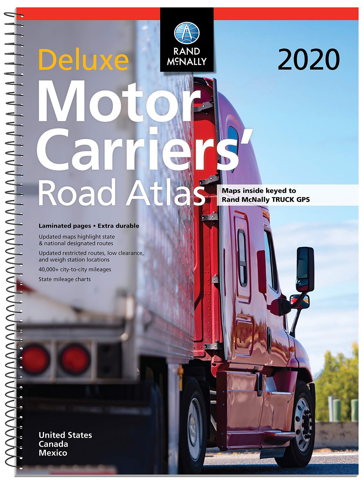 Rand McNally 2020 Deluxe Motor Carriers’ Road Atlas United States Canada Mex…