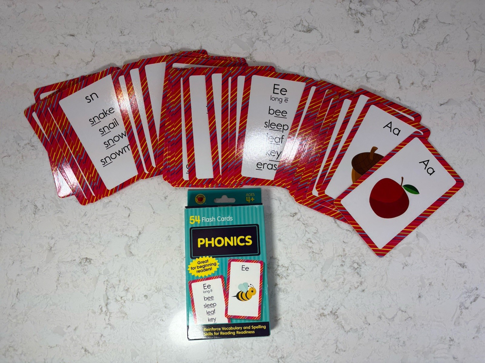 Phonics Flash Cards Kids 54 Cards Brighter Child Learning Ages 4+ Early Reading