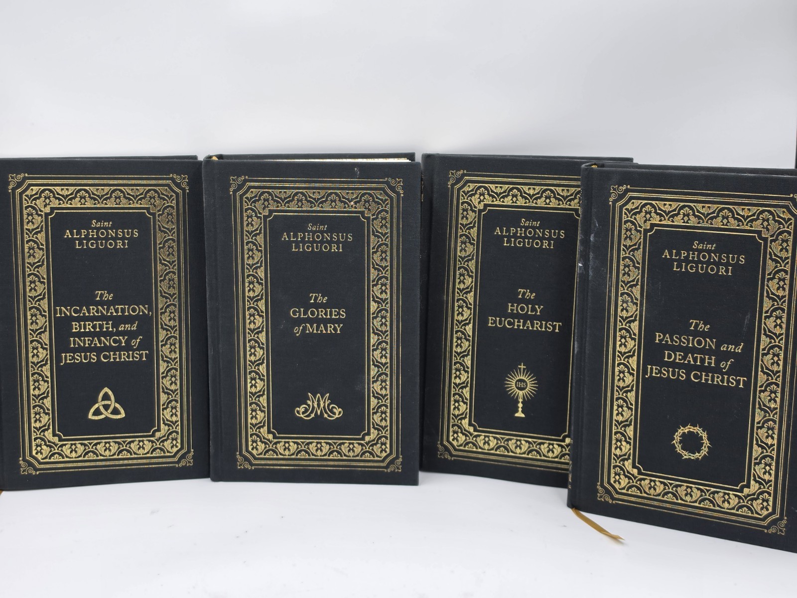 The St. Alphonsus Liguori Deluxe Set Of Four Books Tan Holy Eucharist Jesus