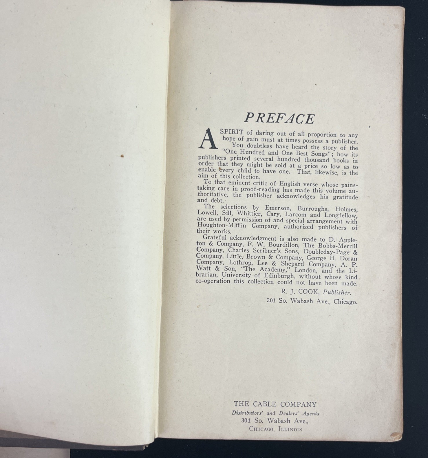 Vintage 1924 Leather-Bound One Hundred and One Famous Poems Roy J. Cook Leather