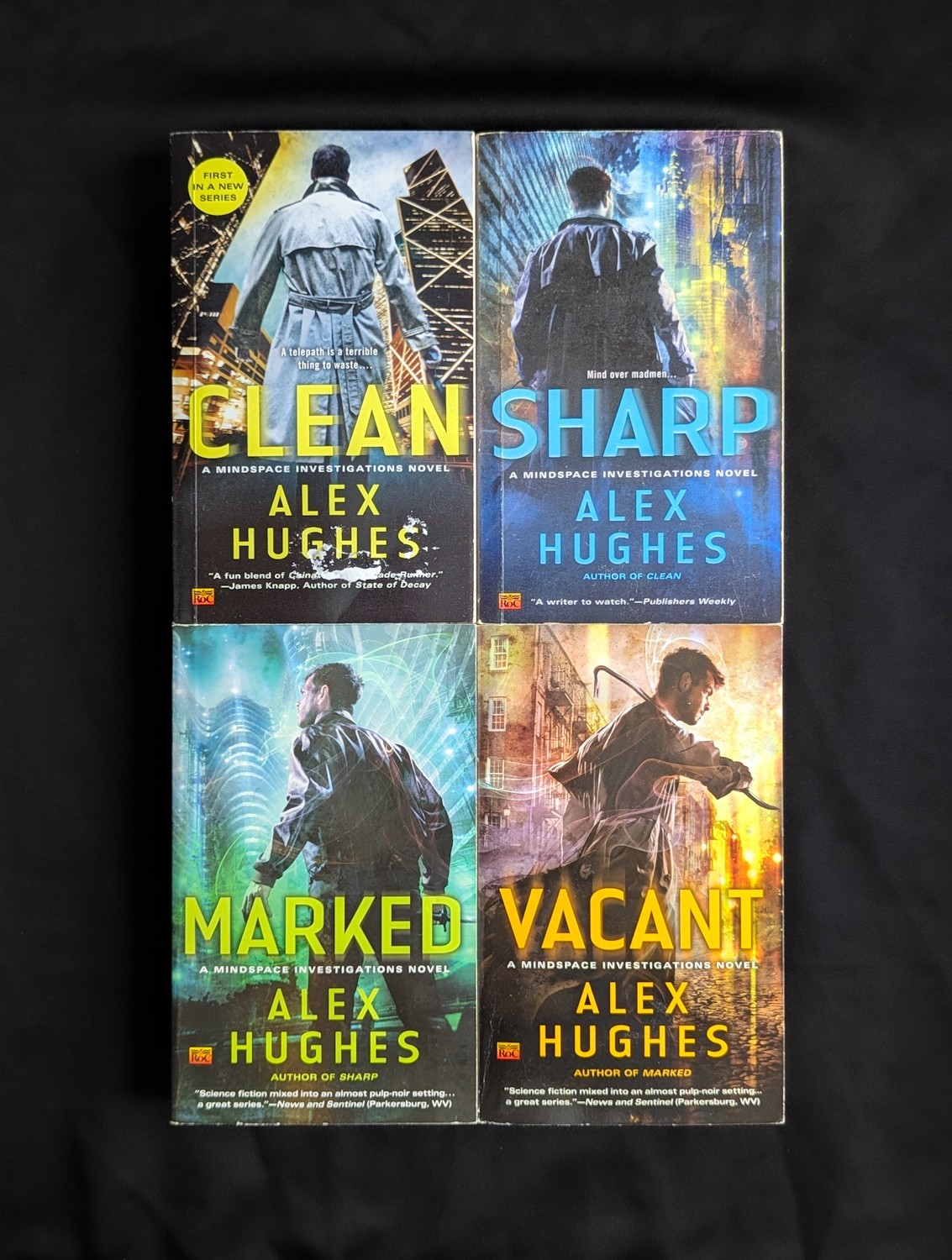 Lot Of 4 Alex Hughes Books Mindspace Investigation 1-4 Clean Sharp Marked Vacant