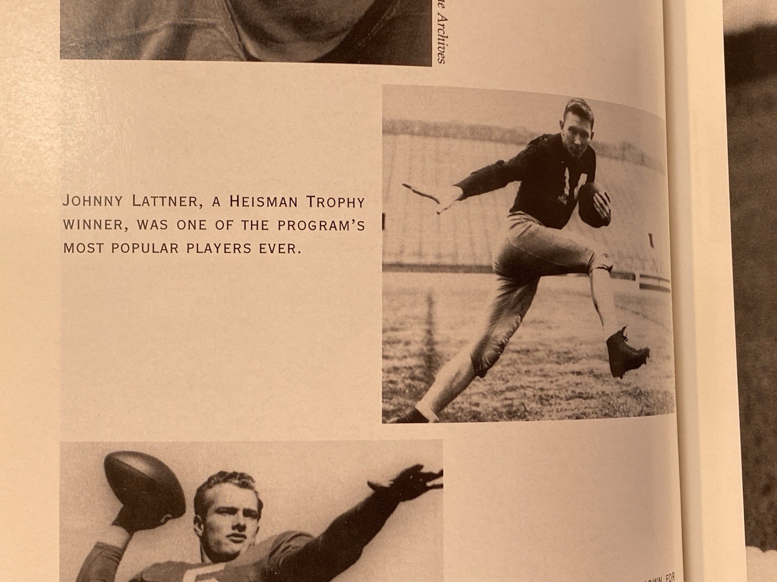 SIGNED by Johnny Lattner! Talking Irish: Notre Dame Football by Steve Delsohn
