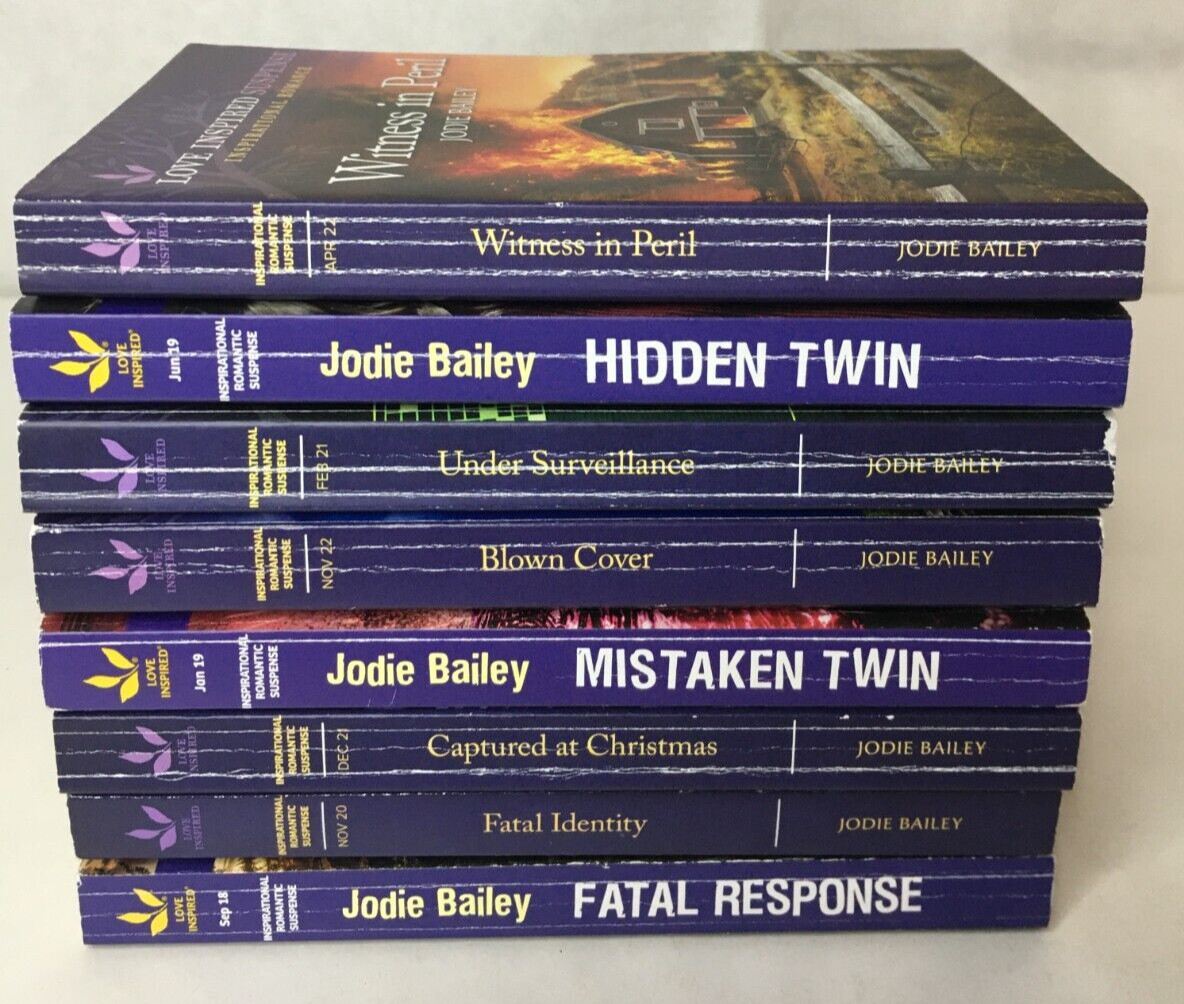 Lot of 8 Jodie Bailey Love Inspired Suspense Paperback Books – Romantic Suspense