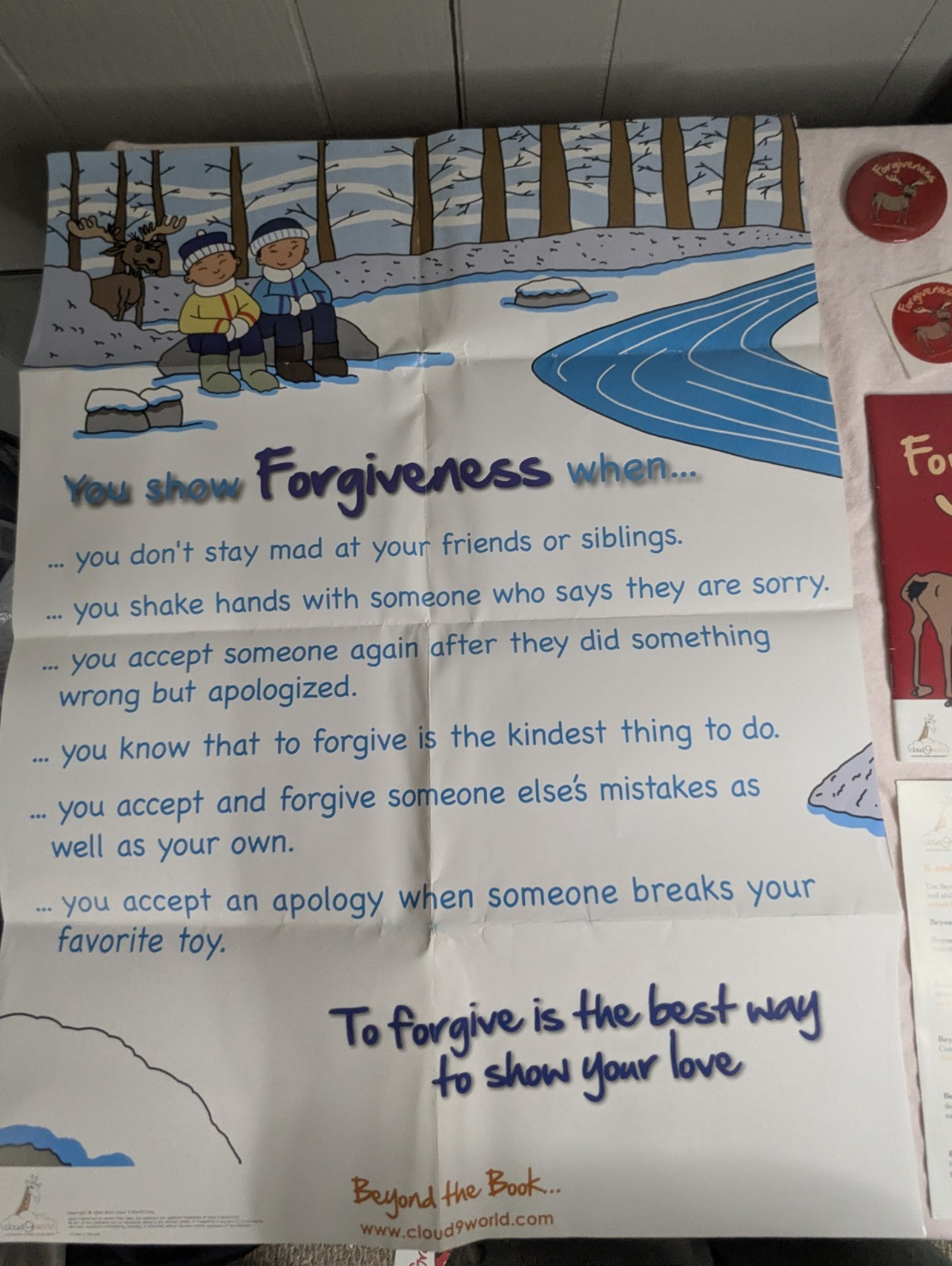 Home School Teachers Cloud 9 world character book FORGIVENESS K-1st poster kit