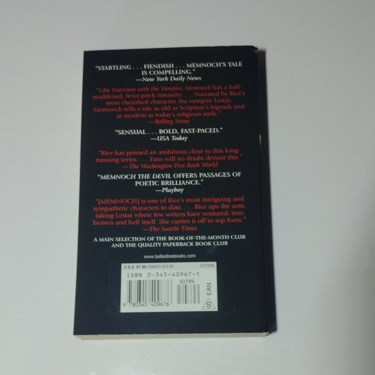 Anne Rice Memnoch the Devil Vampire Chronicles Ser Vol 5 PB (1997)