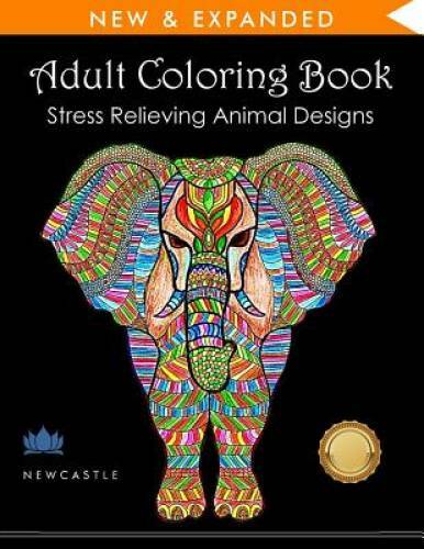 Adult Coloring Book: Stress Relieving Animal Designs – Paperback – GOOD