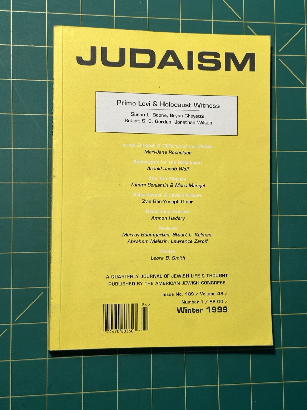 Judaism Issue 189 Vol 48 No 1 Winter 1999