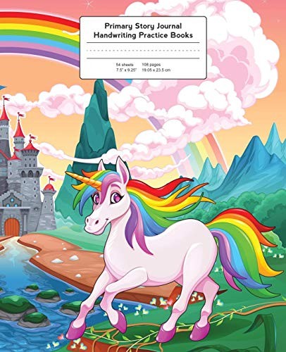 PRIMARY STORY JOURNAL: RAINBOW UNICORN, HANDWRITING By Young Dreamers Press NEW