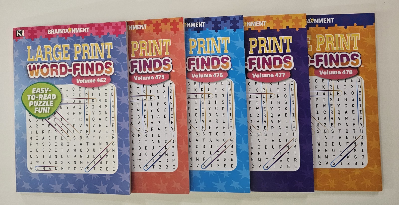 5 New Large Print Word-Finds Puzzle Books Kappa Games Vol #452-478 ~ Search,Hunt