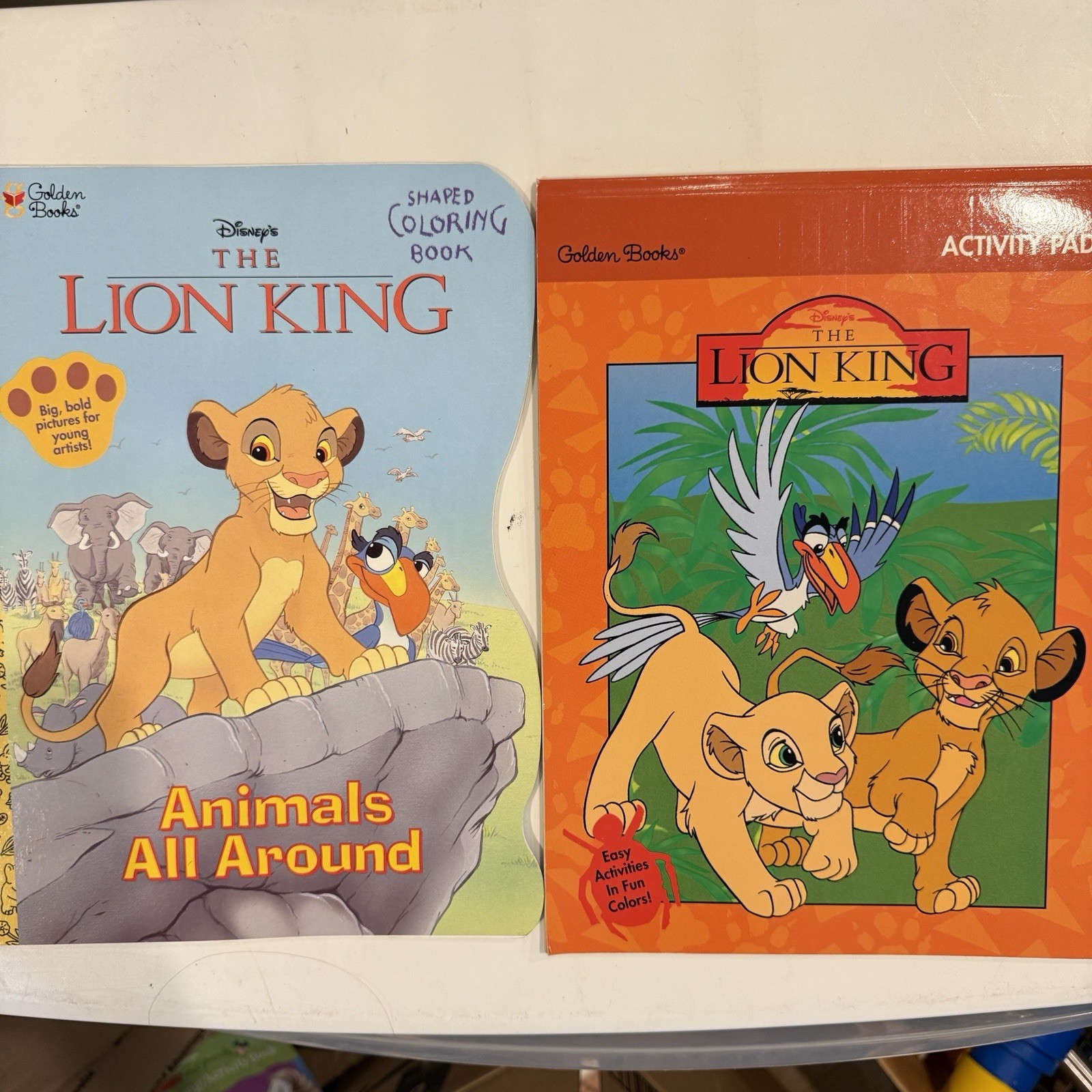 The Lion King Golden Books Vintage Coloring Books 1990S BRAND NEW LOT OF TWO