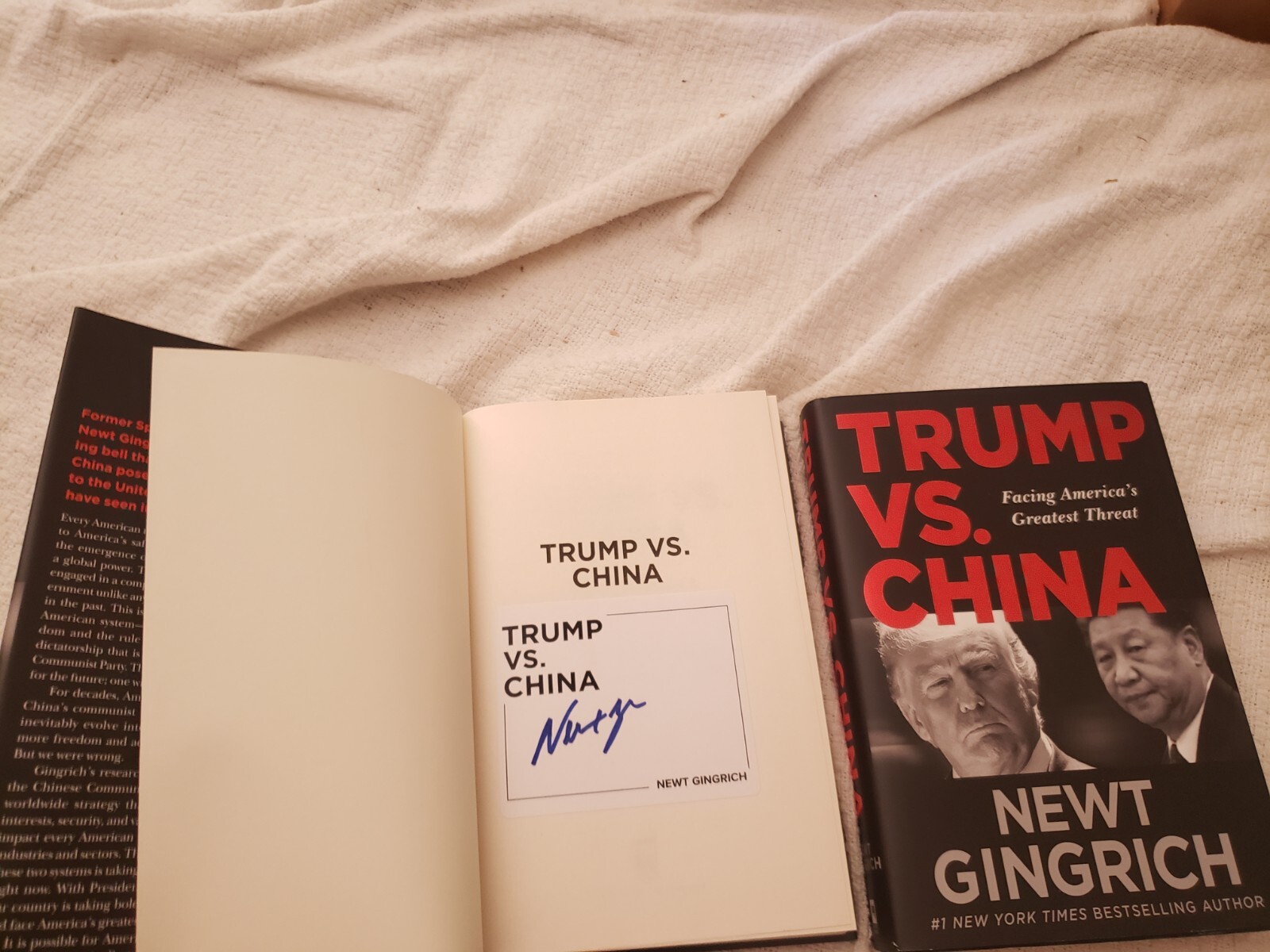 Trump vs China Facing Americas Greatest Threat signed by newt gingrich FIRST ED