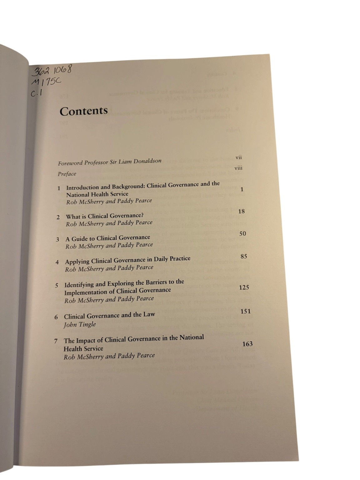 Clinical Governance McSherry Pearce 2011 Third Ed Healthcare WILEY-BLACKWELL