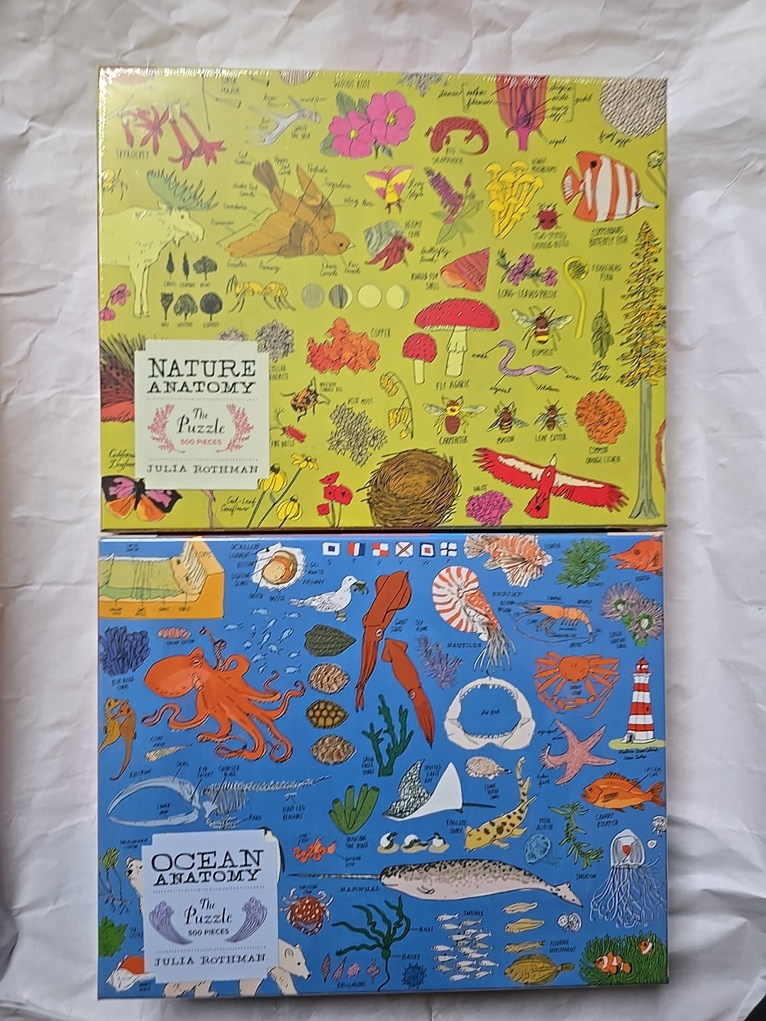 New Nature + Ocean Anatomy: The Puzzle (500 pieces) Julia Rothman Bundle