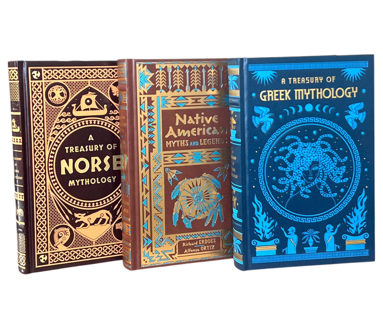 3-Book Set: Greek, Norse, Native American Mythology Bounded LEATHER Hardcover