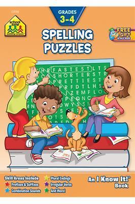 School Zone – Spelling Puzzles Workbook – 32 Pages, Ages 8 to 10, 3rd Grade,…