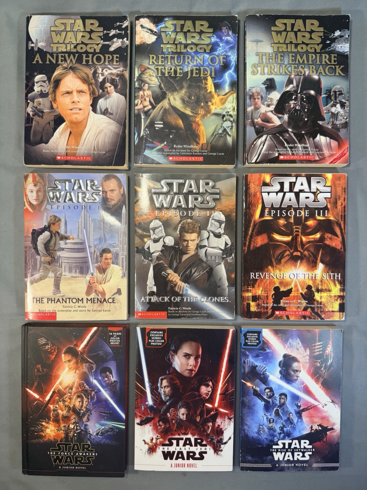 Complete Set of 9 First Edition Star Wars Junior Novelization Film Tie-In Books
