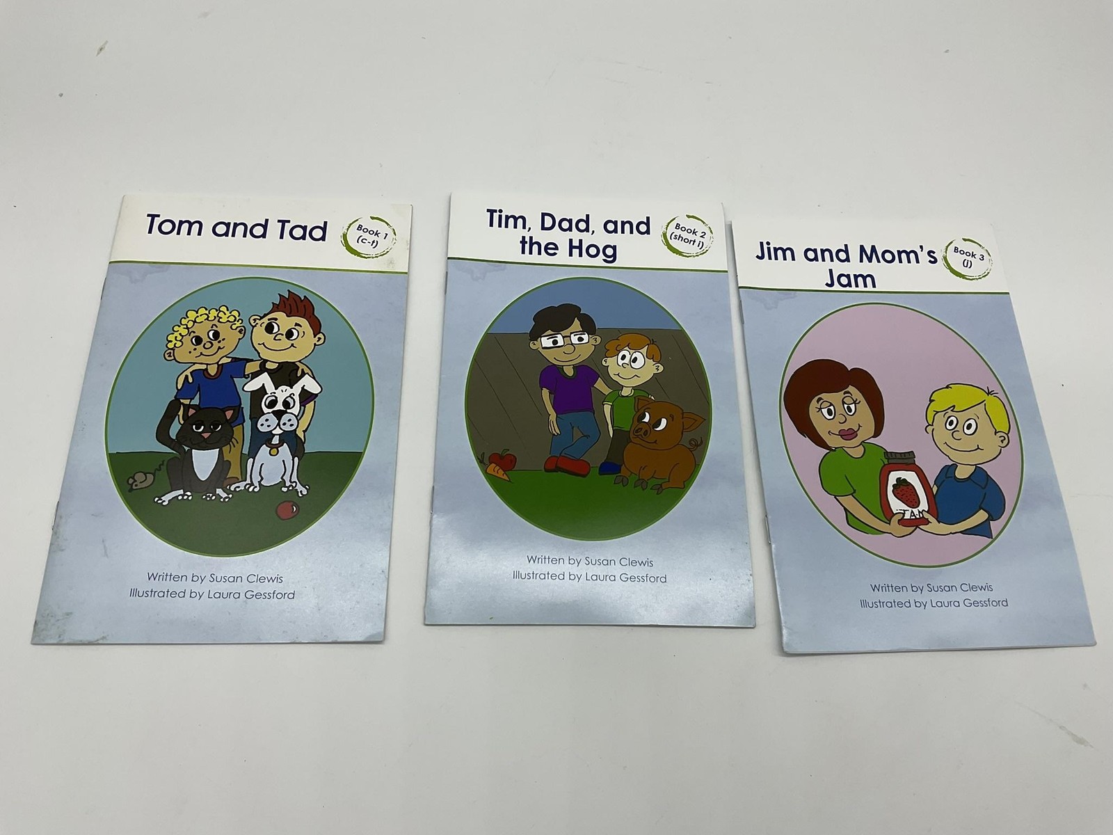 Lot 3 IMSE Decodable Readers Tom And Tad Tim Dad Hog Jim Mom’s Jam PB Phonics