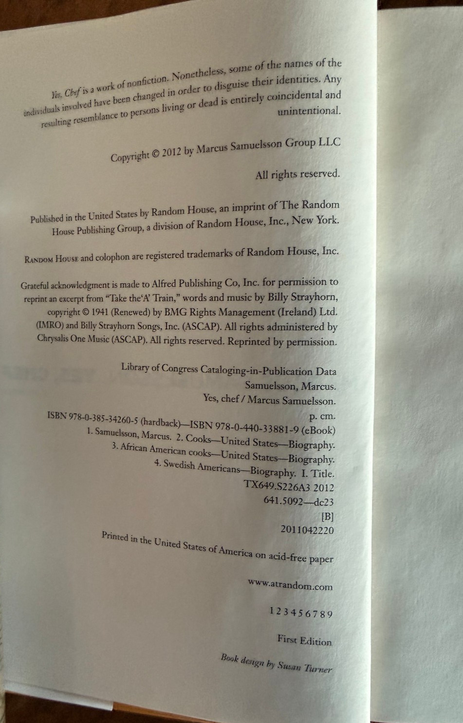 Yes, Chef Marcus Samuelsson First Edition
