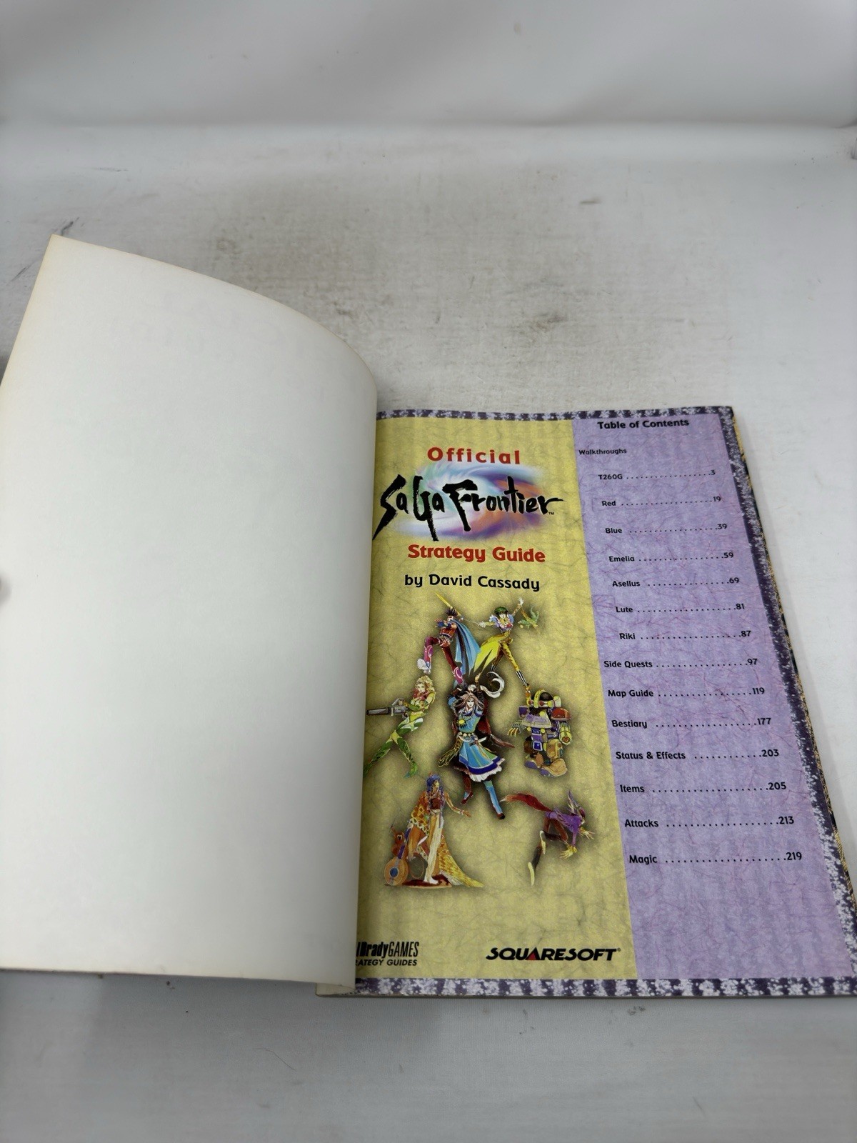 SAGA FRONTIER OFFICIAL STRATEGY GUIDE BY DAVID CASSADY 1998 PAPERBACK
