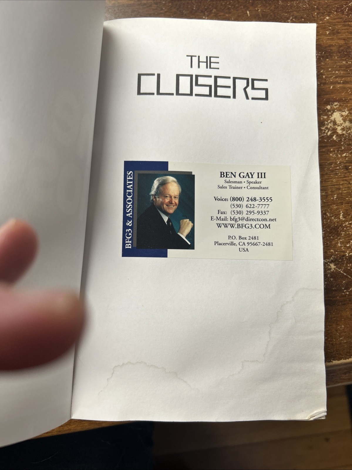 THE CLOSERS by Ben Gay III Original Sales Closer’s Bible 2006 5th Ed. Paperback