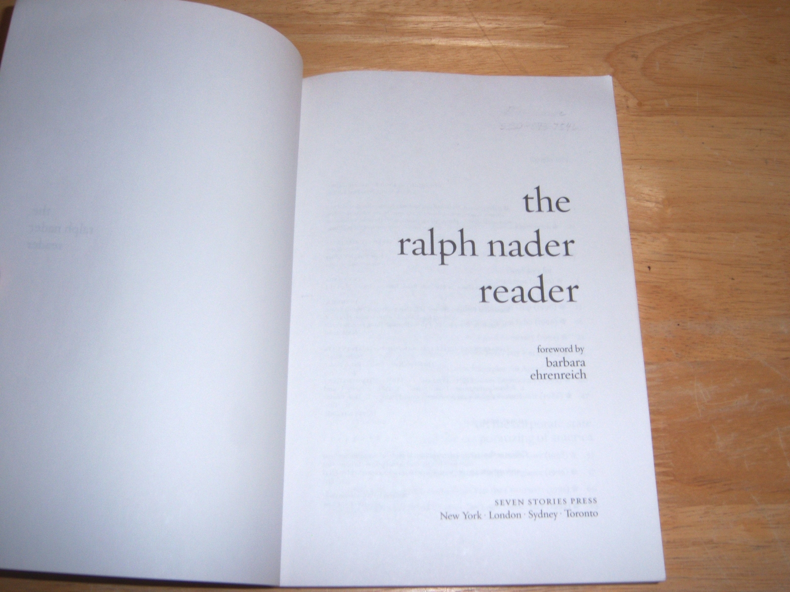 Ralph Nader The Ralph Nader Reader 2000 Seven Stories Press 1st 4to SC VG+