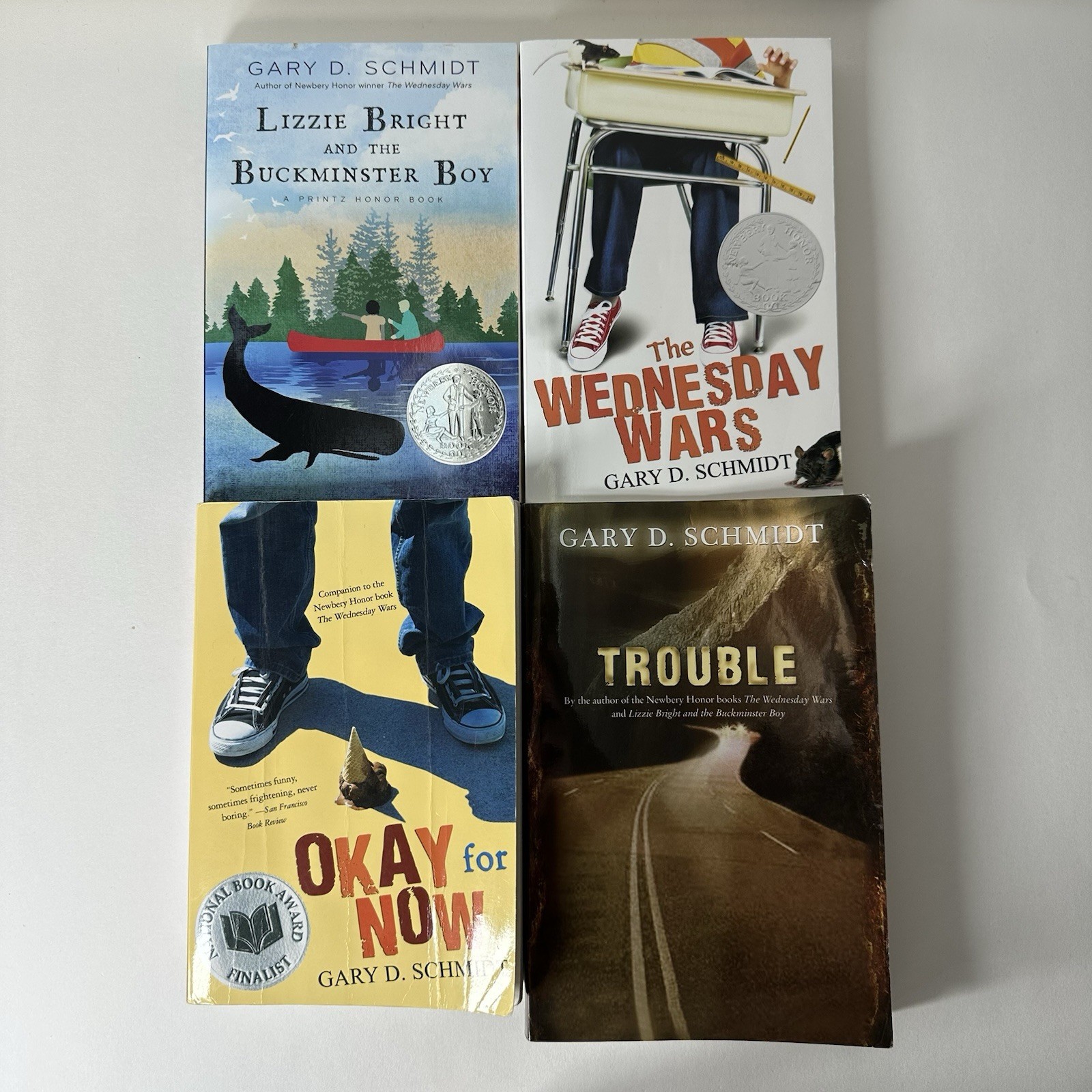 Lot of 4 Gary D. Schmidt Books, Wednesday Wars & Okay for Now, Good