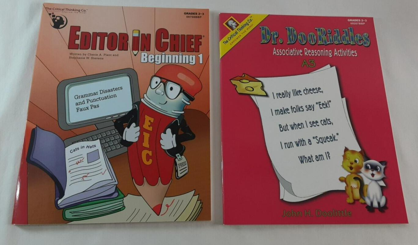 2 Critical Thinking Co Grades 2-3 Editor in Chief Dr DooRiddle Homeschool Lot