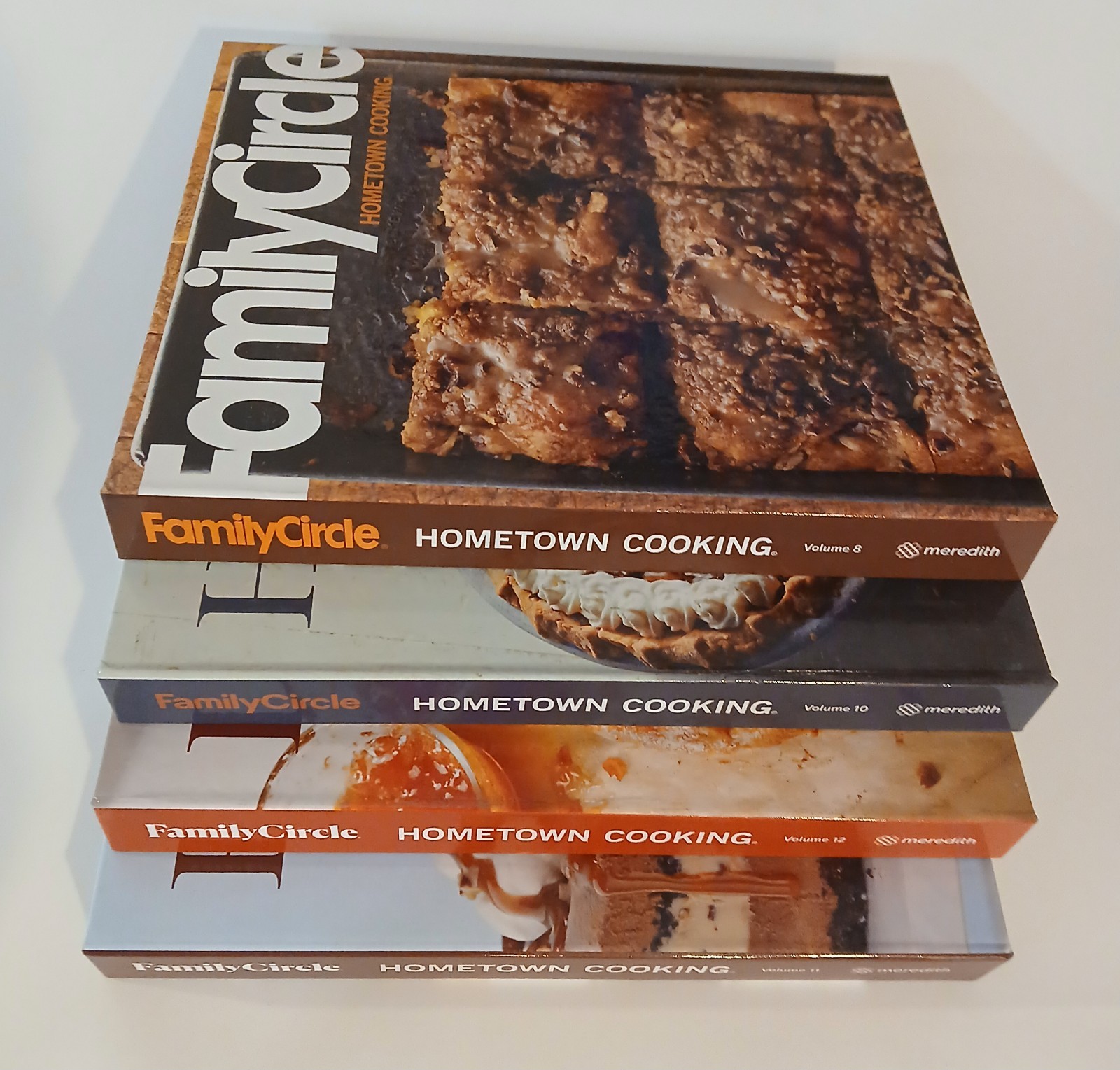 Lot of 4 Family Circle Hometown Cooking Spiral Bound Cookbooks~Vol 8 10 11 12