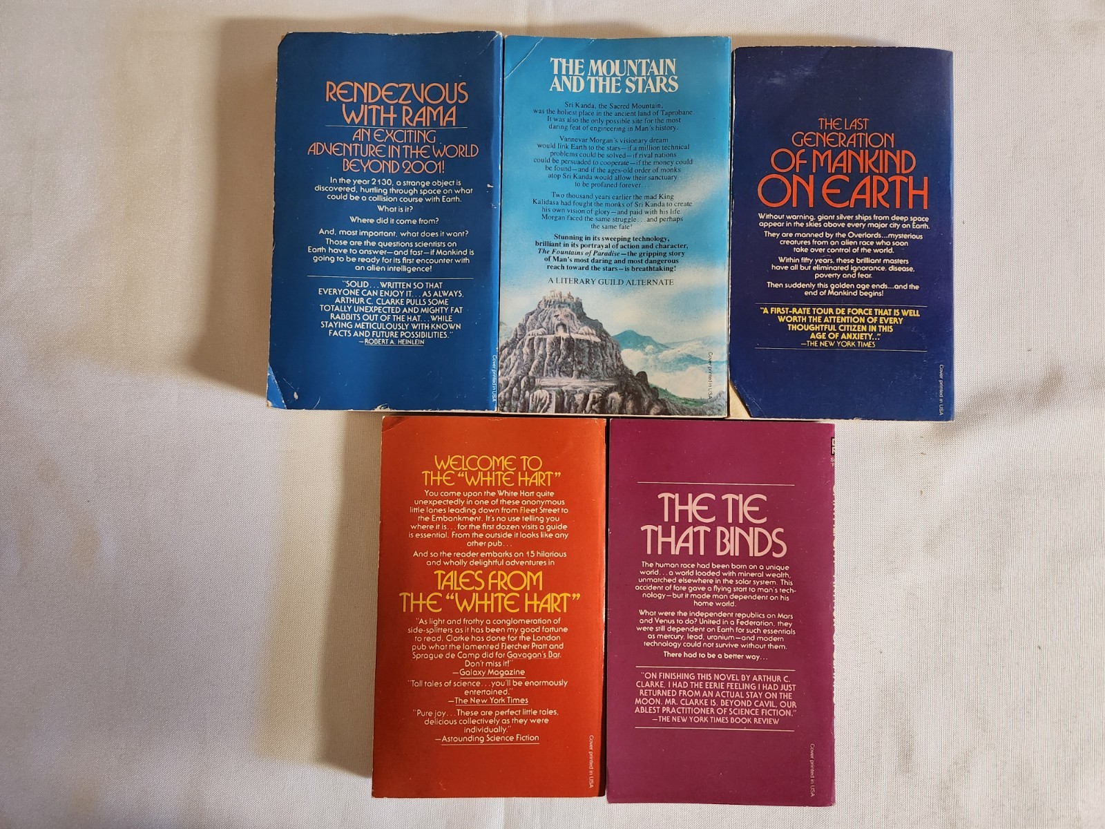 5 VTG Arthur C. Clarke Paperbacks – Earthlight, Childhood’s End, White Heart +