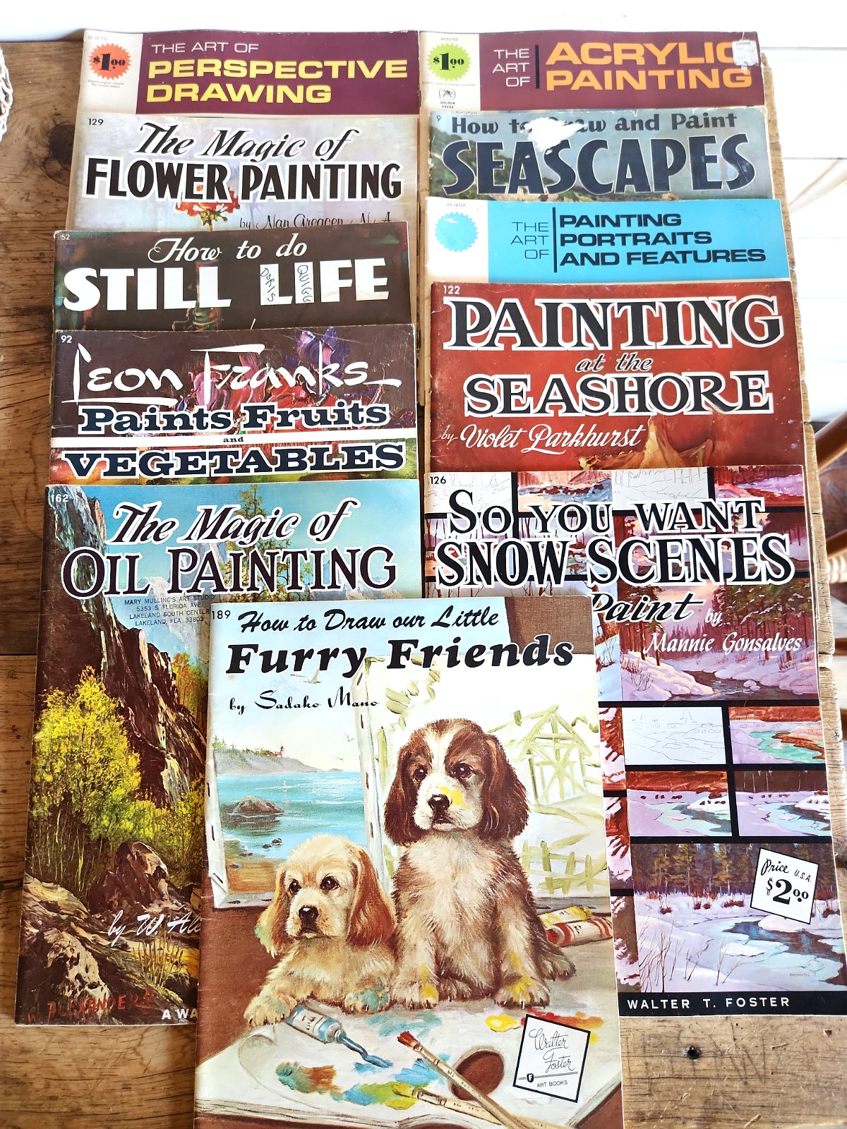 Vintage Art Books Lot Of 11 Walter T. Foster How To Draw Paint Paperbacks