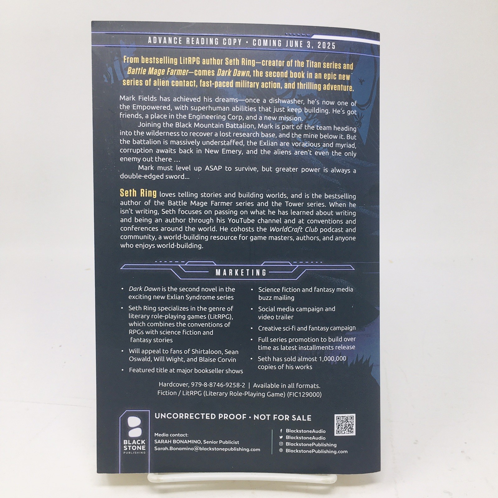 Dark Dawn ARC Seth Ring Fantasy Science Fiction Aliens YA Novel Exlian Syndrome