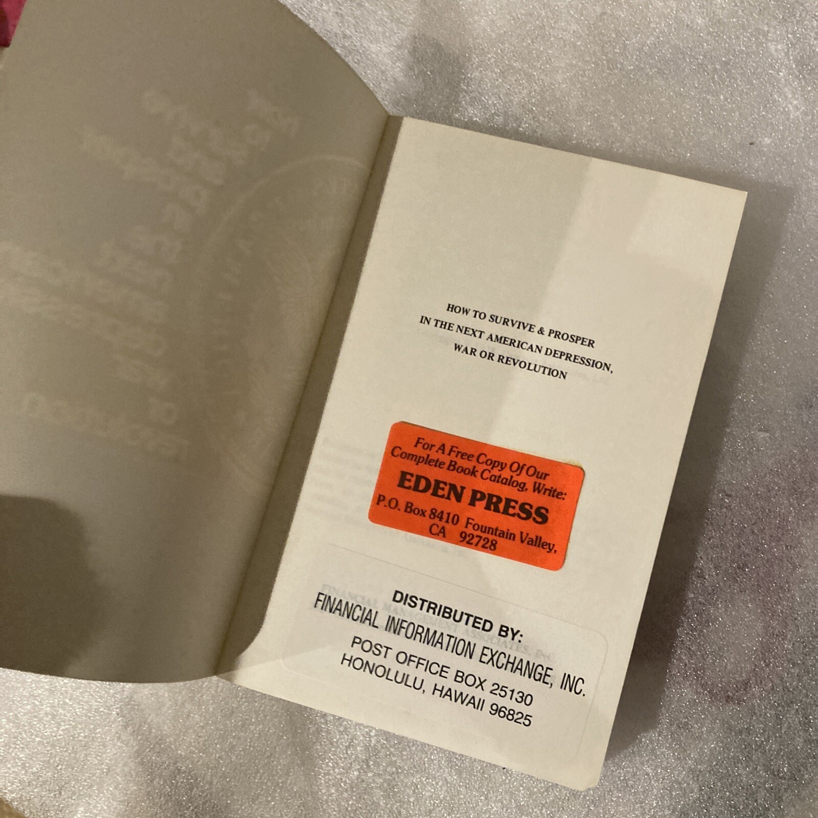 HOW TO SURVIVE & PROSPER IN THE NEXT AMERICAN DEPRESSION WAR OR REVOLUTION 1978