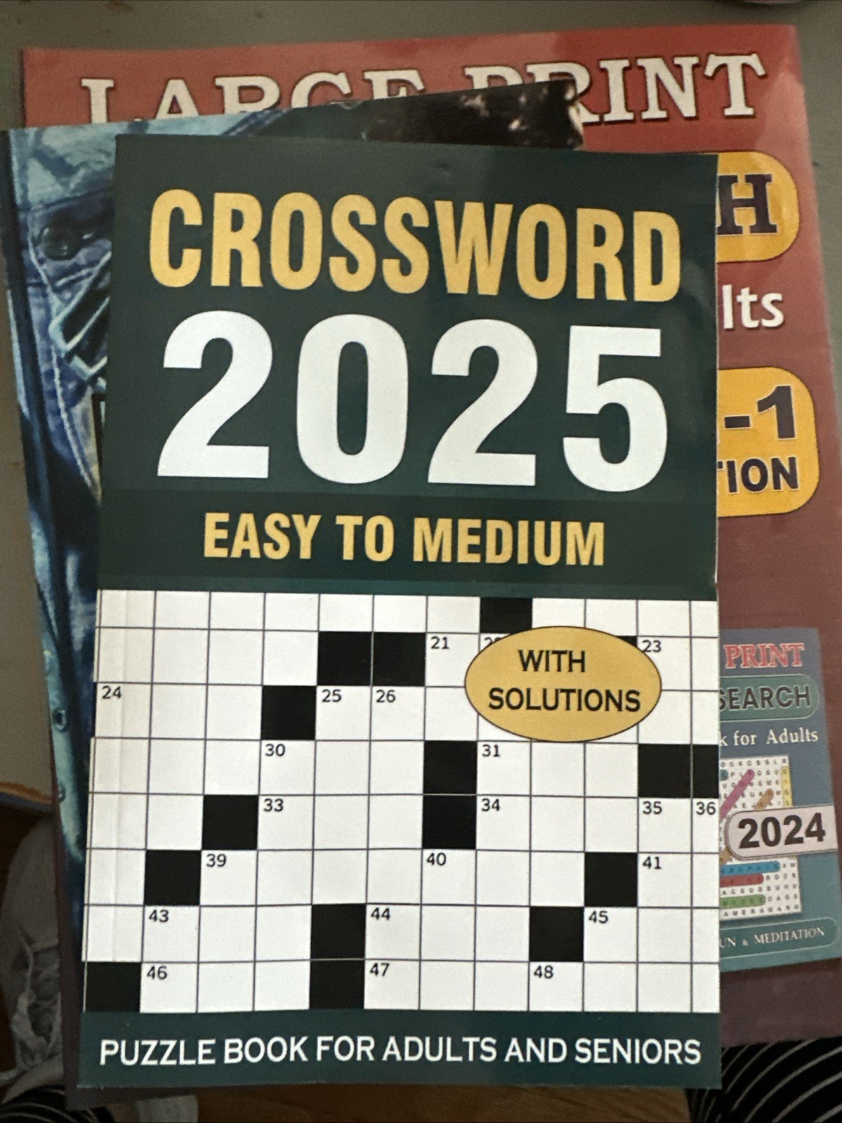 4 Puzzle Book Bundle With 3 Word Search And One Crossword Books