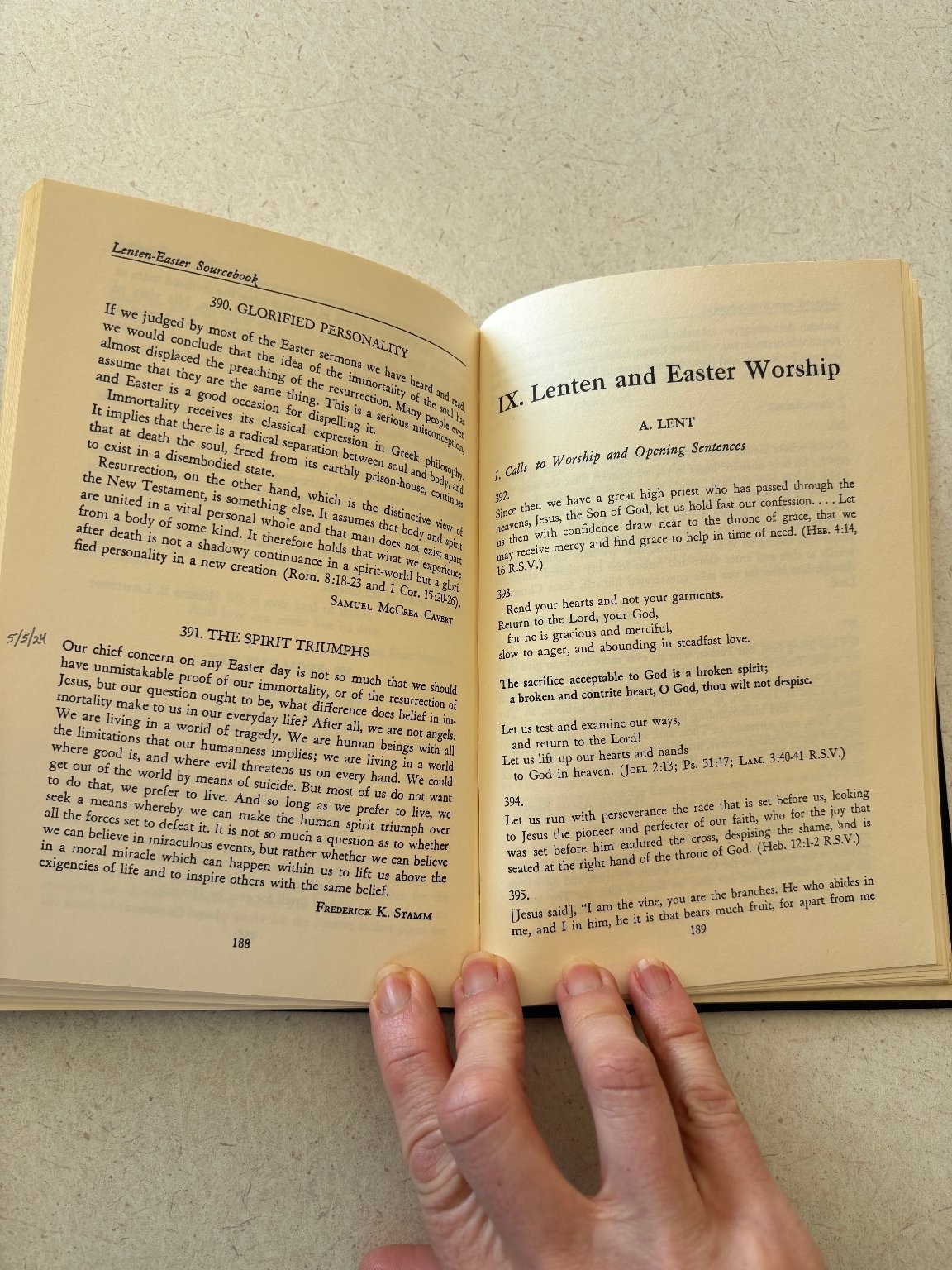 Lenten-Easter Sourcebook Charles L. Wallis 1961 Abingdon Press Christian