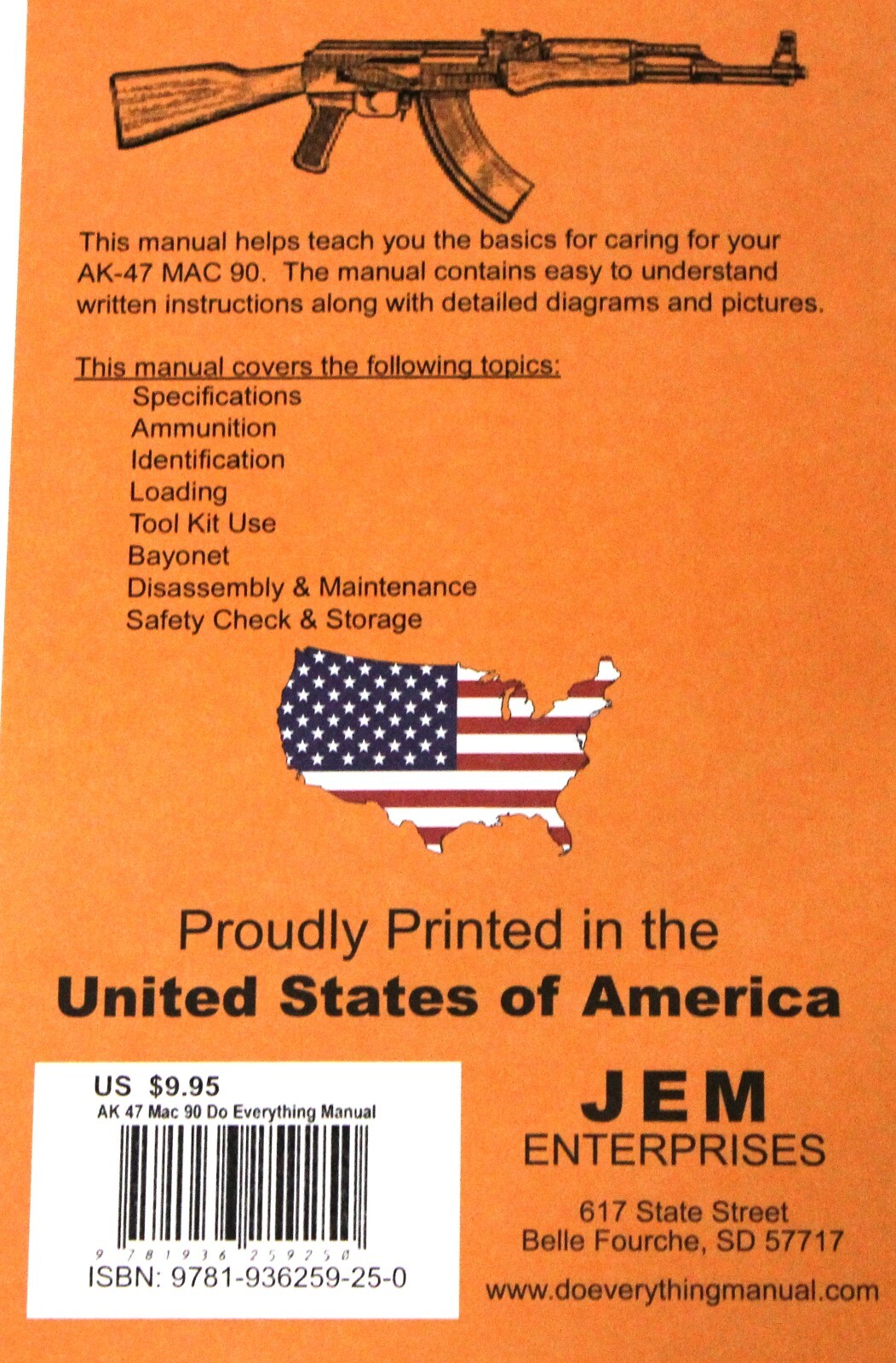 AK 47 SEMI & MAC 90 Rifle Do Everything Manual Maintenance Safety Care Book NEW