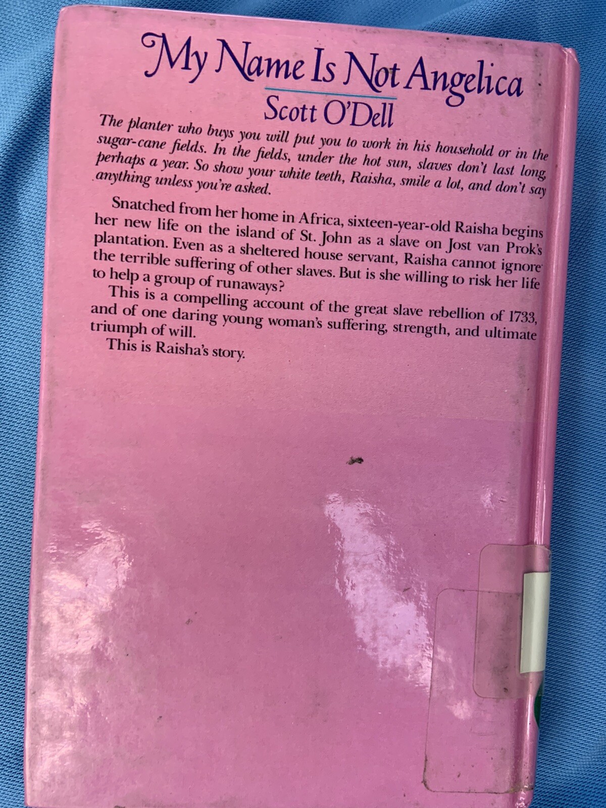 My Name Is Not Angelica by Scott Odell, Hardback (Island Of The Blue Dolphin)