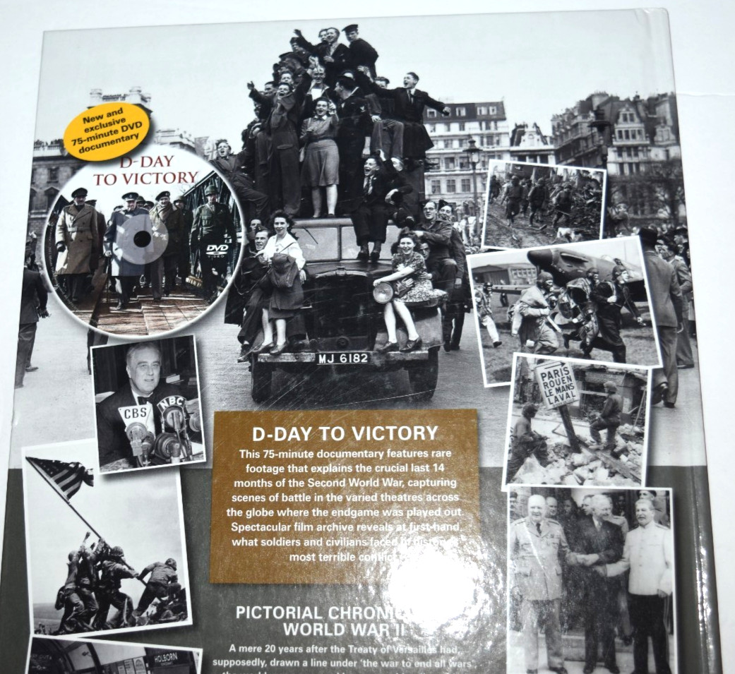 “PICTORIAL CHRONICLE of World War II,” 124 Pages + DVD (c) 2018, Pre-0wned