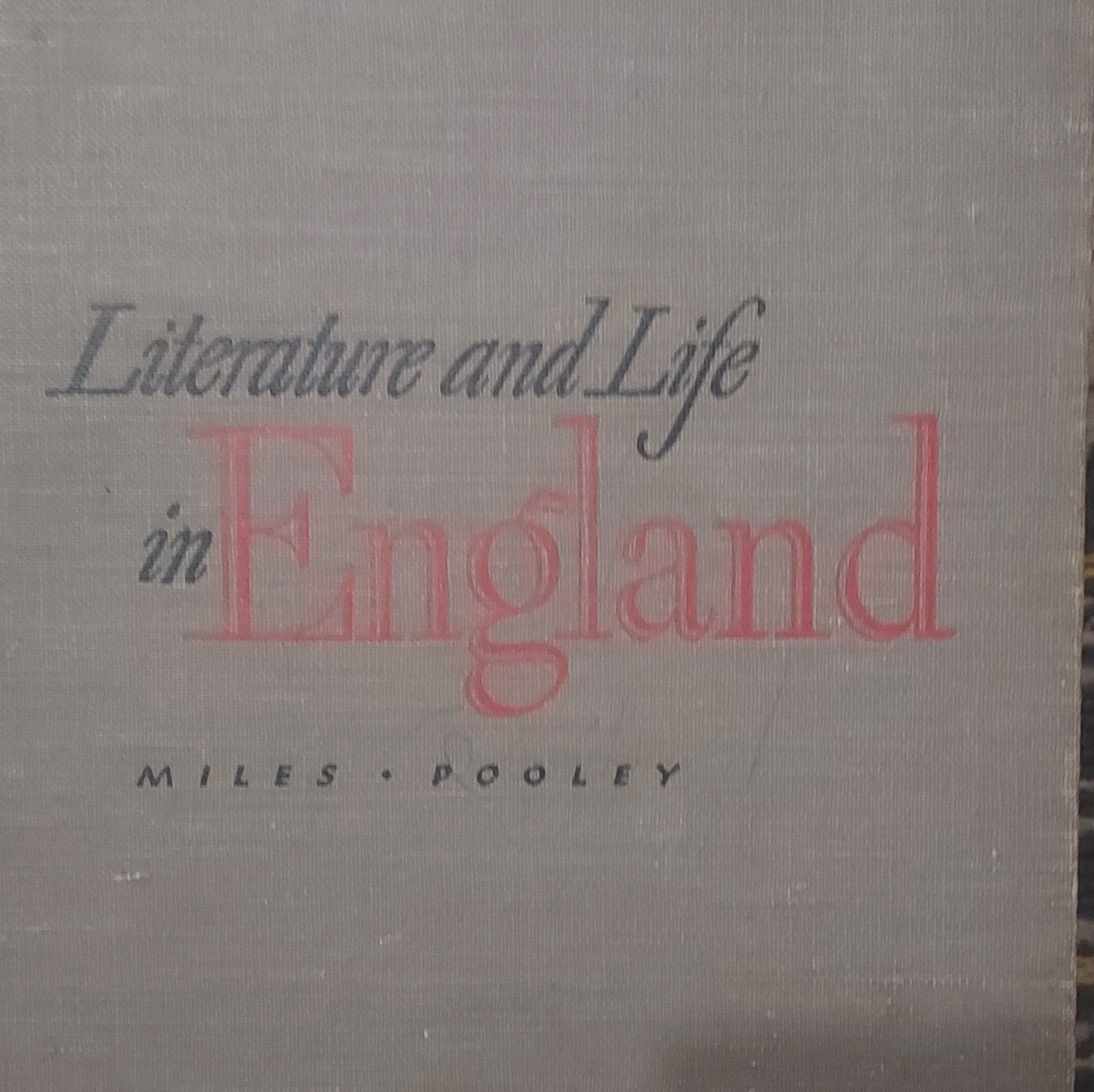Scott Foresman Revised 1948 Literature and Life in England Miles Pooley HC Illu…