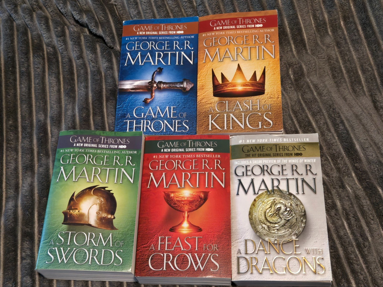 GAME OF THRONES BOOK SET 1-5 GEORGE R.R. MARTIN A SONG OF ICE AND FIRE SERIES
