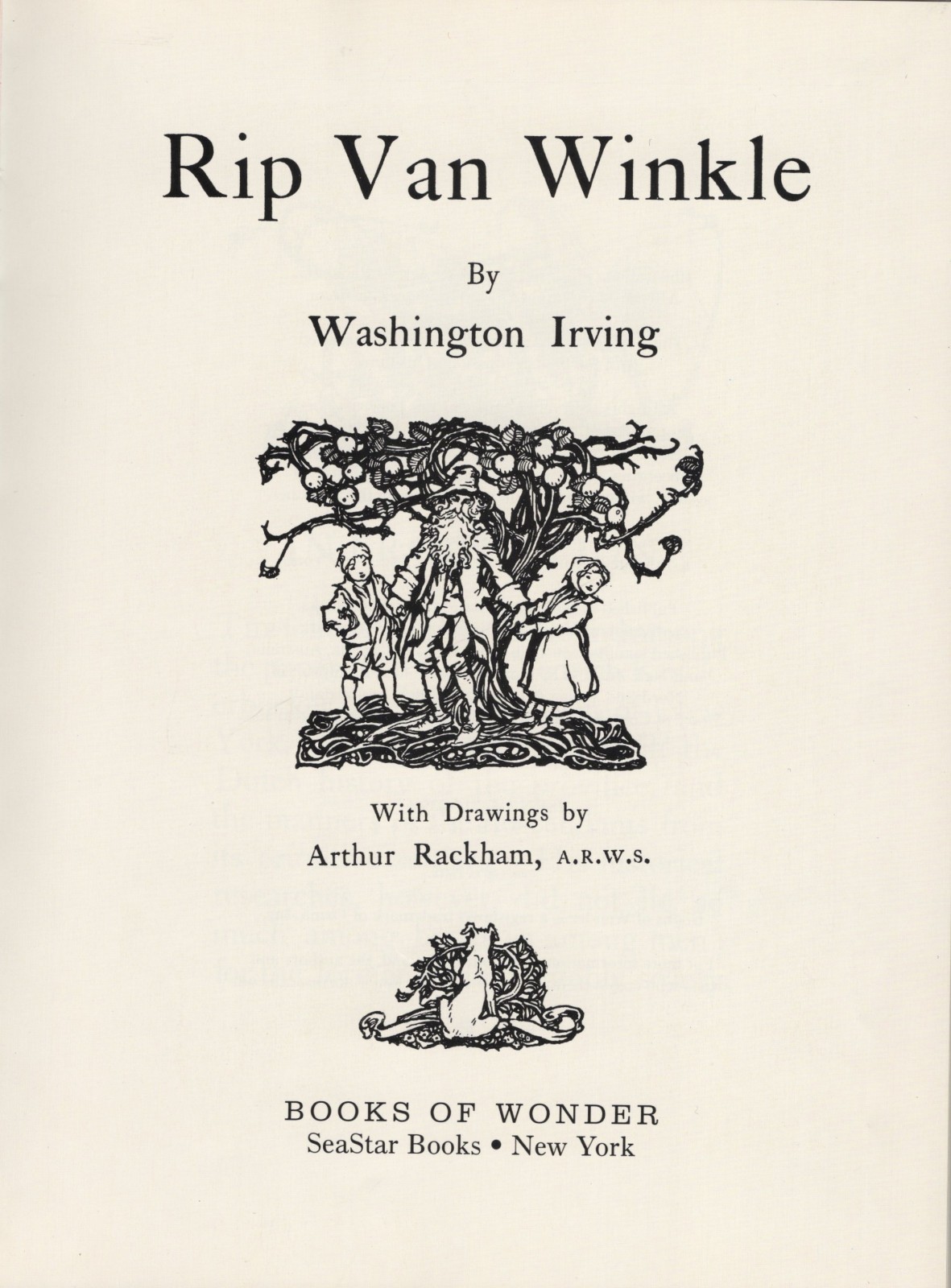 RIP VAN WINKLE, ARTHUR RACKHAM ILLUSTRATIONS, HARDCOVER, DJ, SEASTAR BOOKS, 2000