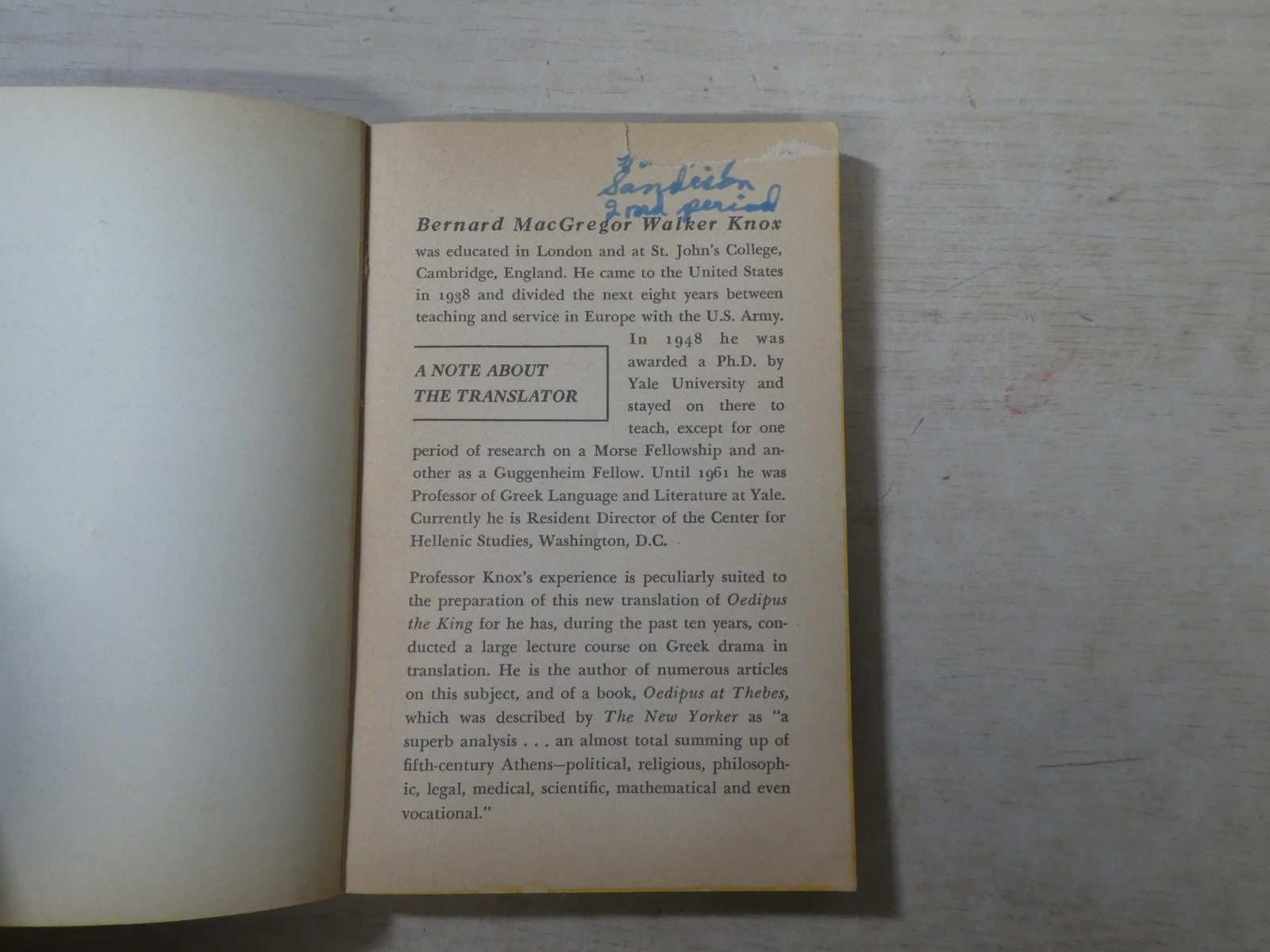 Oedipus The King Sophocles Paperback Washington Square Press 18th Print 1968