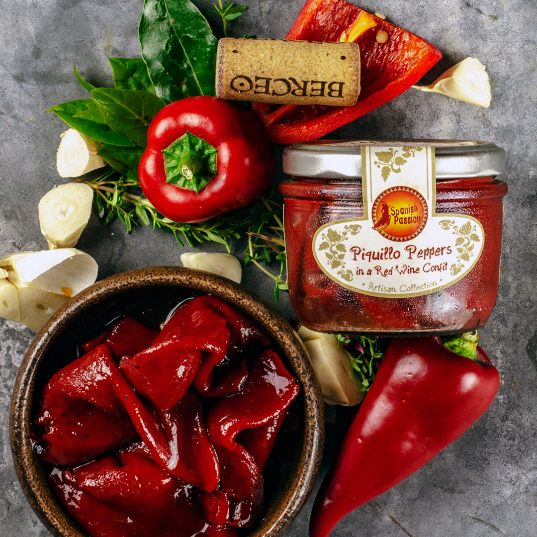Piquillo Peppers in Red Wine Confit Spanish Passion Foods & Wines