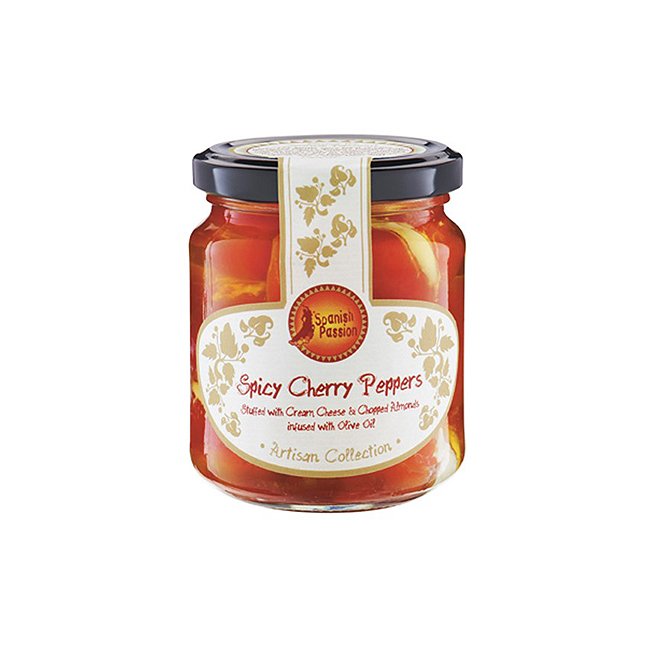 Spicy Cherry Peppers Stuffed with Cream Cheese and Chopped Almonds (185g) Spanish Passion