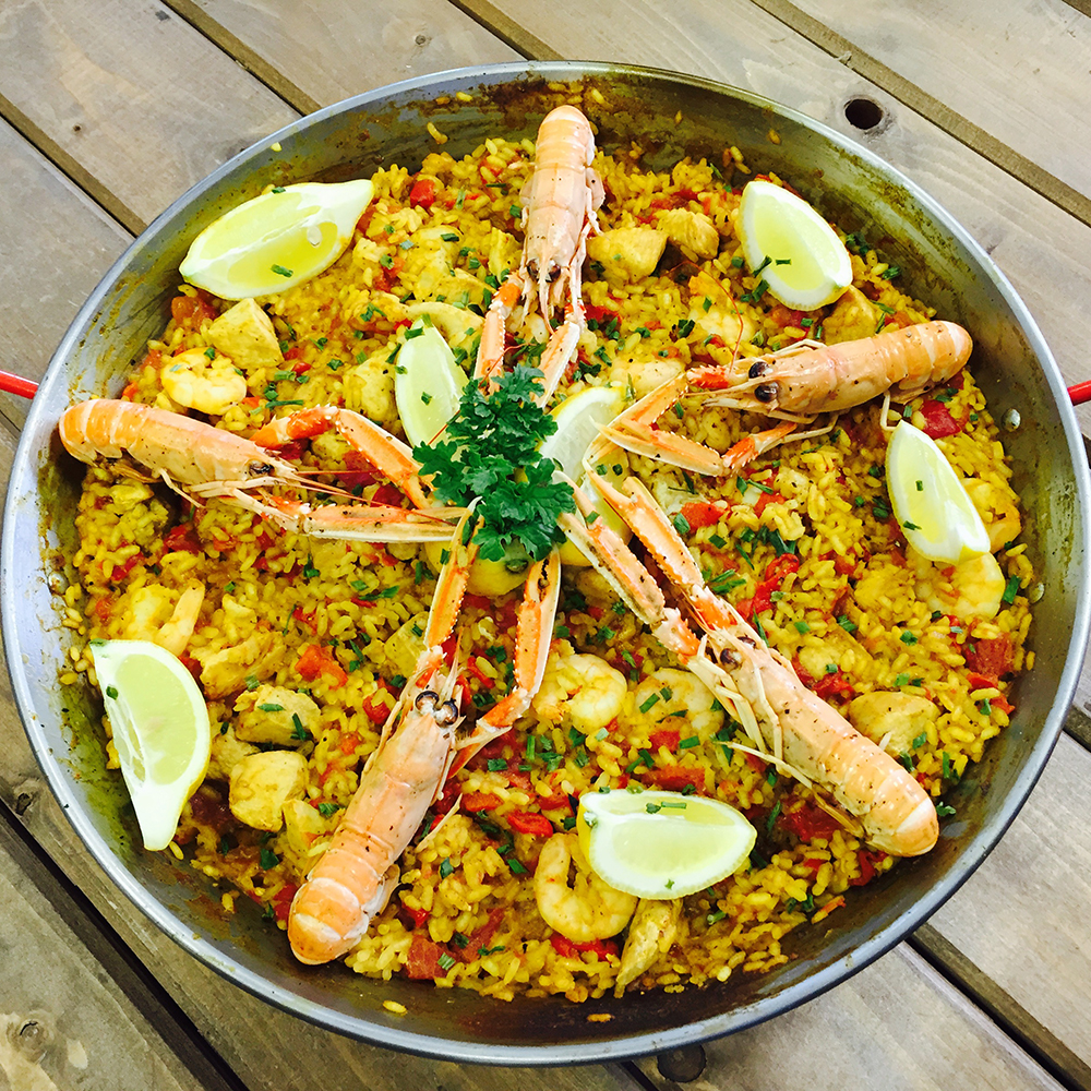 Paella with Fresh Prawns