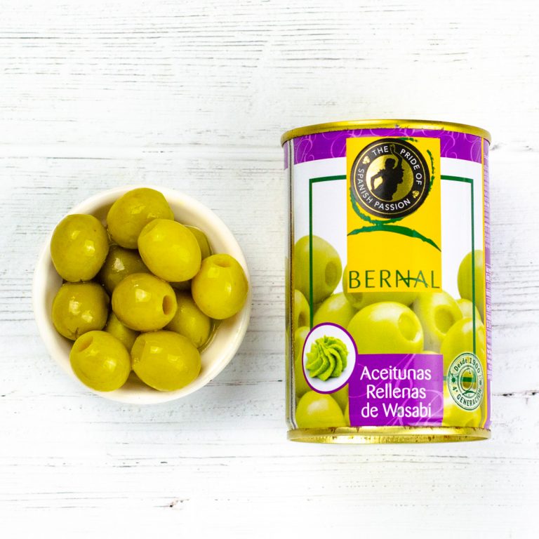 OLIVES STUFFED WITH WASABI IN TIN X 120gr Spanish Passion Foods & Wines